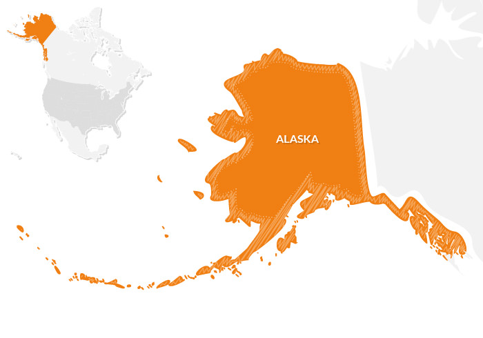 guida turistica Alaska: mappa