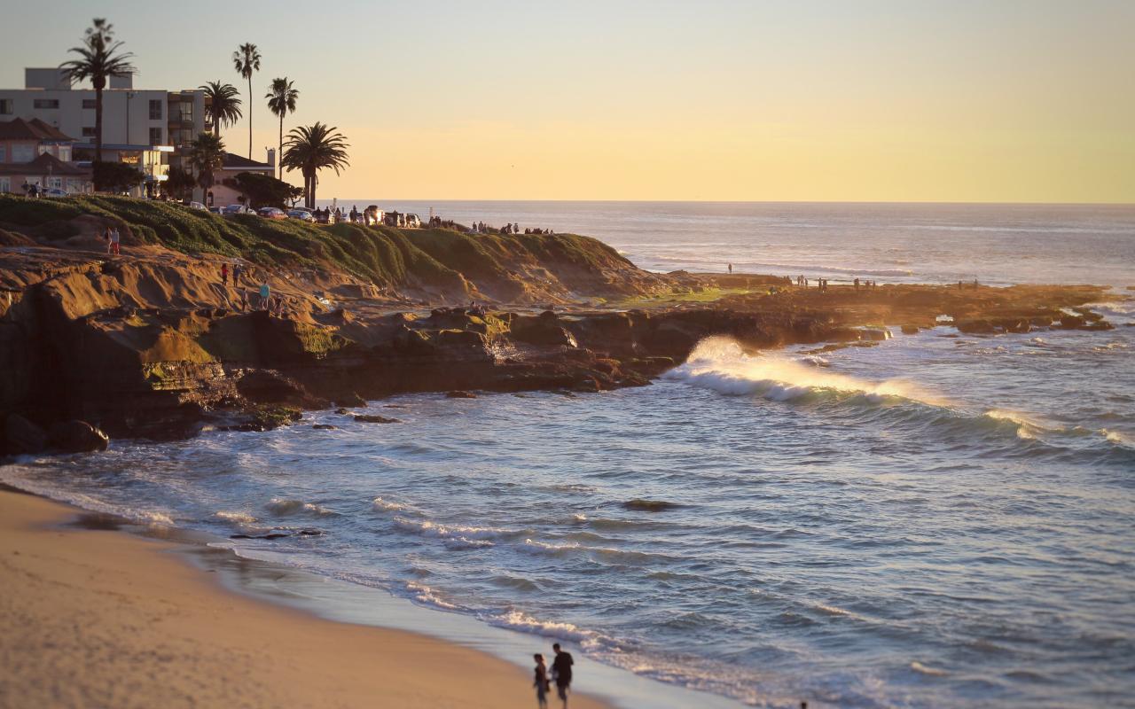 tramonto sul mare a san diego (california, stati uniti)