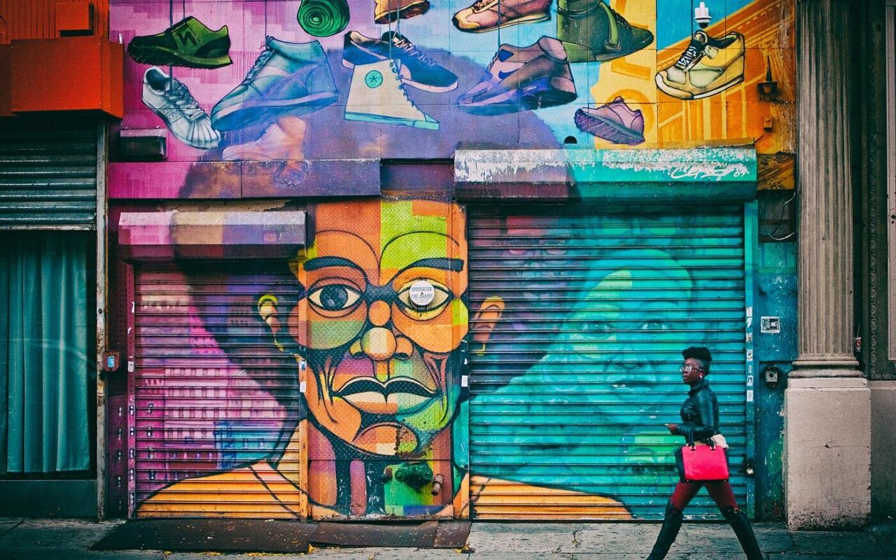 murales colorato a new york (new york, stati uniti)