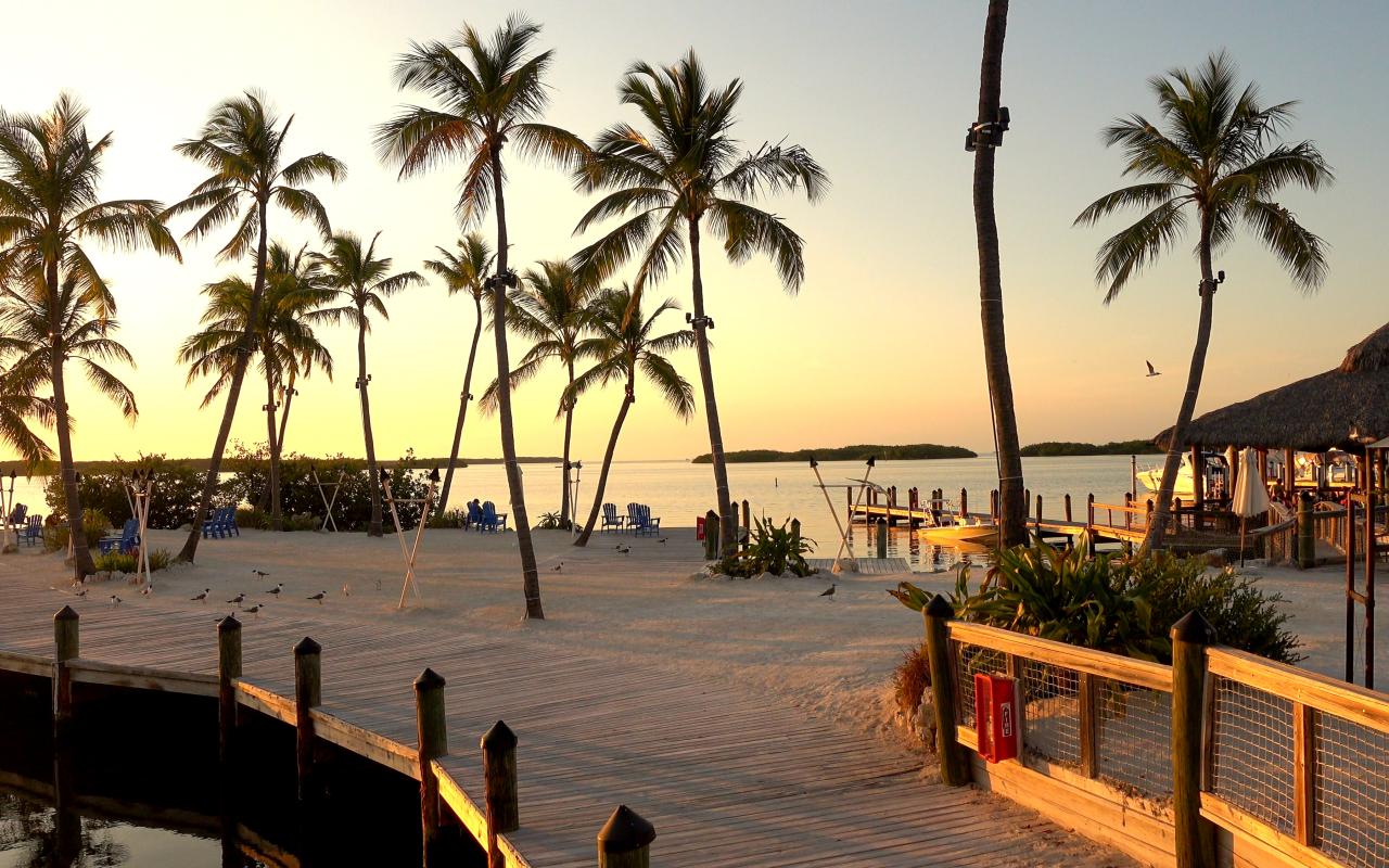 tramonto all'islamorada fish company (florida, stati uniti)