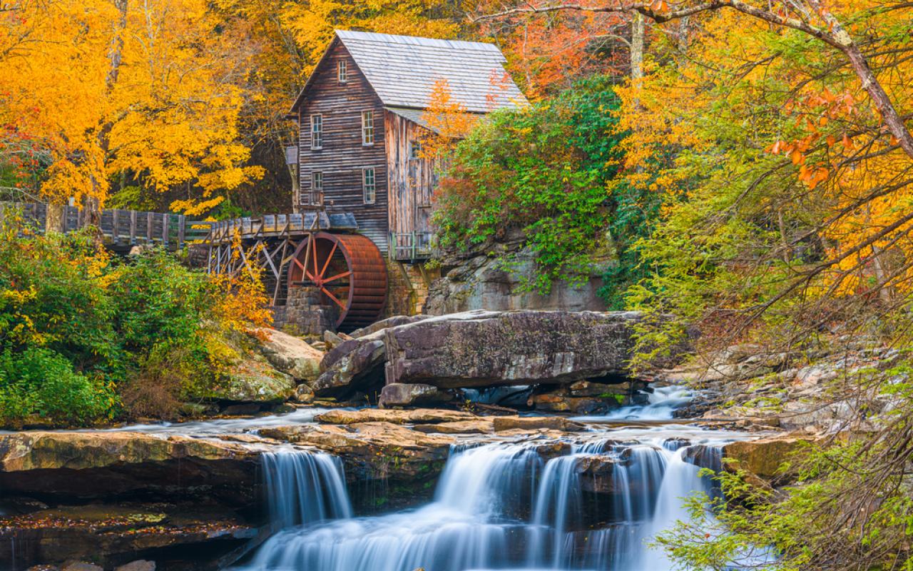 glade creek grist mill al babcock state park (virginia, stati uniti)