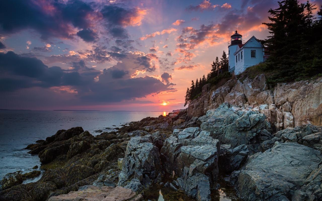 scogli all'acadia national park (maine, stati uniti)