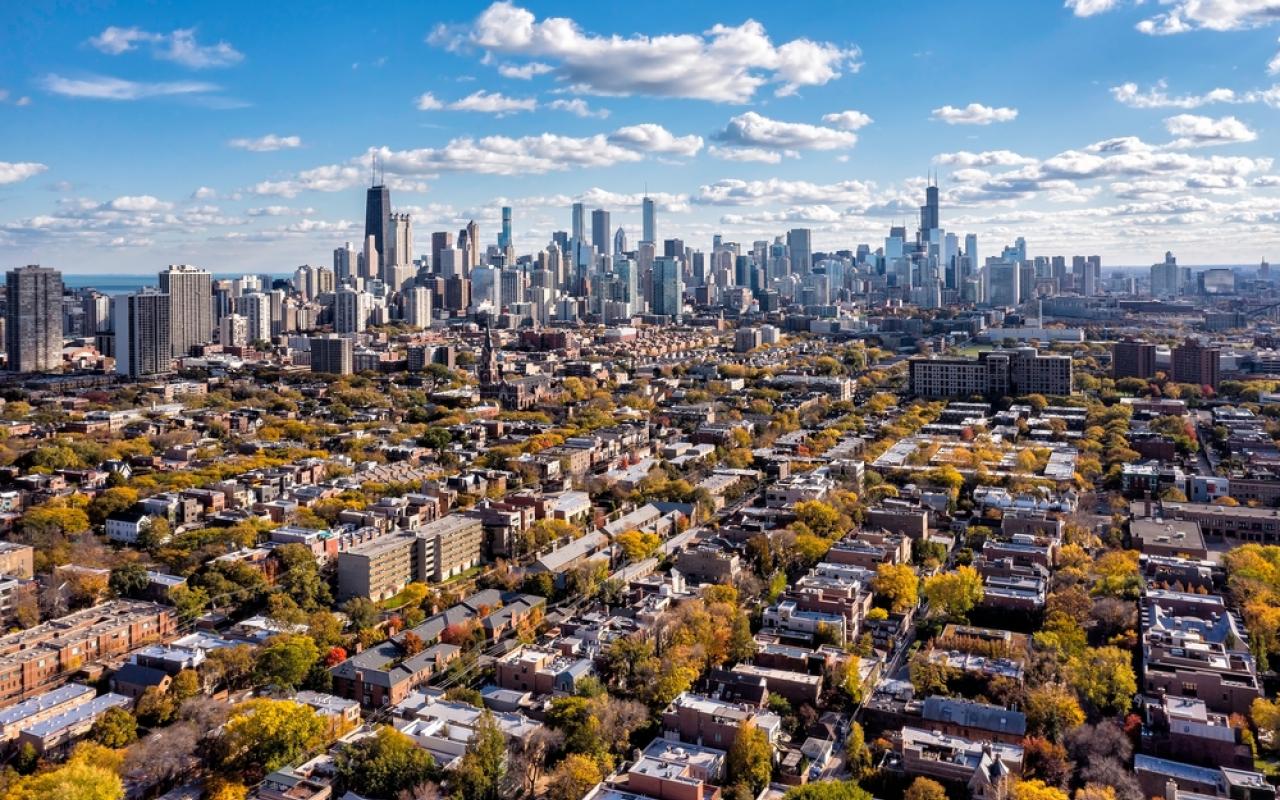 skyline di chicago (illinois, stati uniti)
