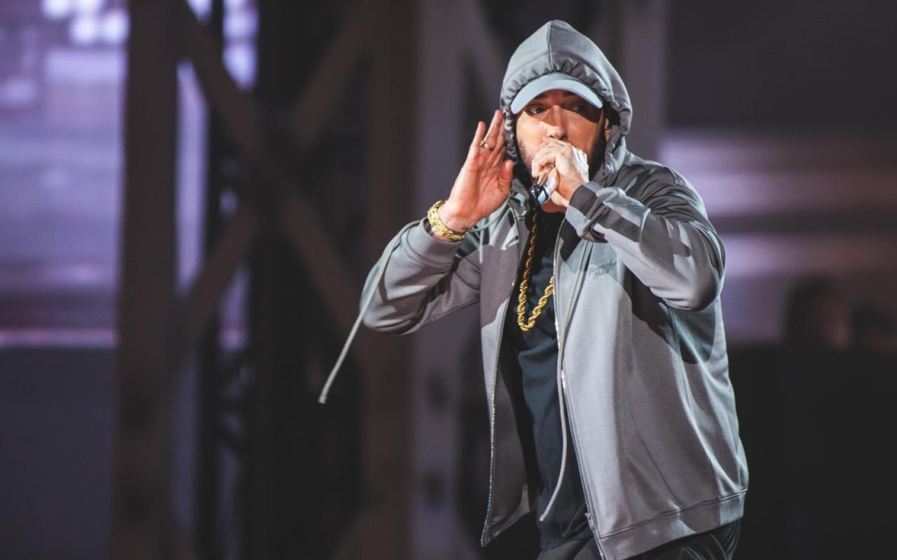 eminem in concerto a detroit (michigan, stati uniti)