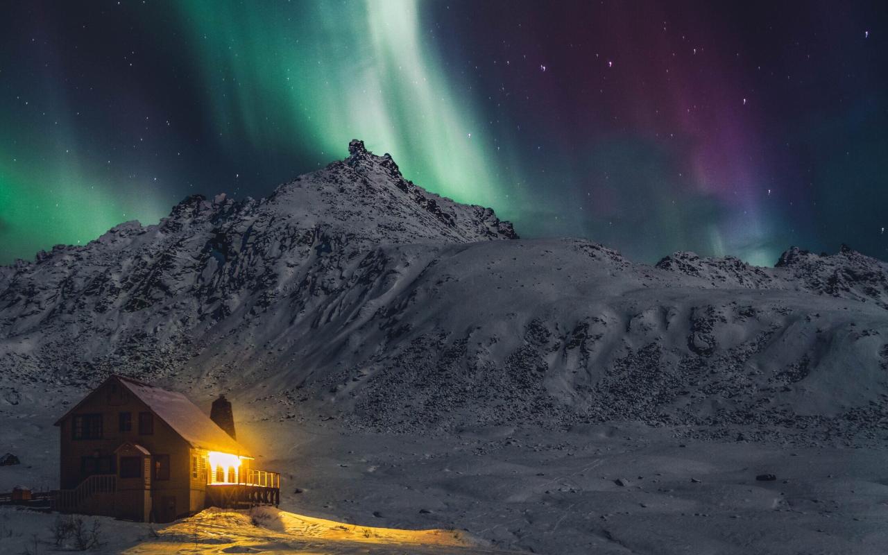 aurora boreale in alaska (alaska, stati uniti)