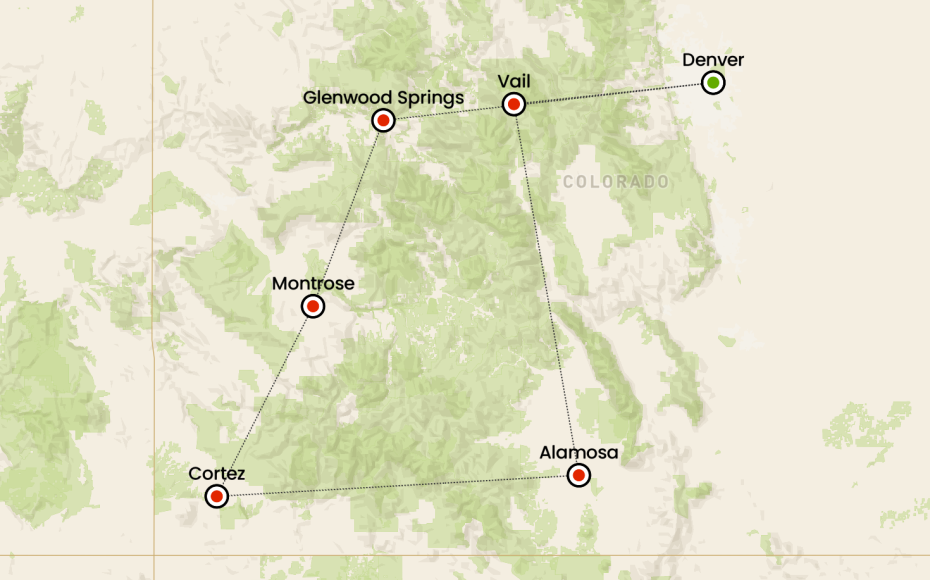 itinerario in moto in colorado