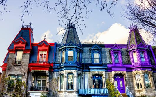 le case vittoriane colorate di quebec city (quebec, canada)