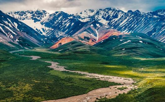 panorama del denali national park (alaska, stati uniti)