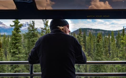 2018, Claudio dal vagone panoramico del treno in Alaska