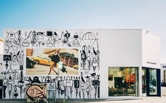 facciata di un negozio di moda rebecca minkoff su melrose avenue a los angeles (california, stati uniti)