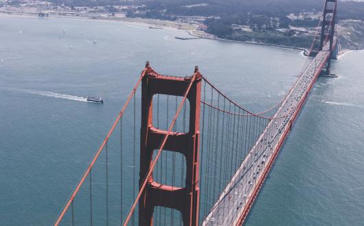 vista aerea del golden gate di san francisco (california, stati uniti)