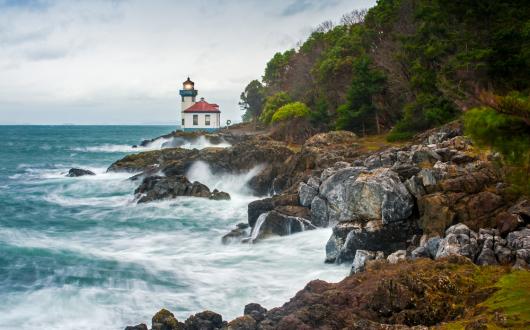 costa rocciosa sull'oceano pacifico in oregon (oregon, stati uniti)