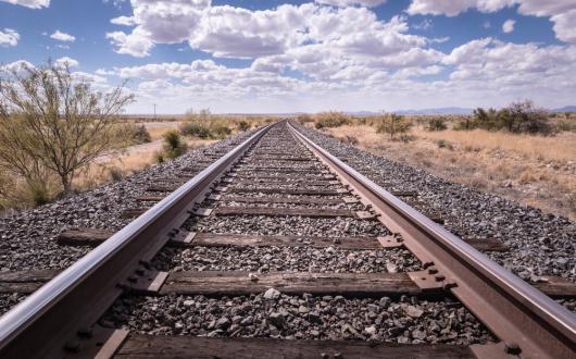 binari del treno di linea ferroviaria in texas (texas, stati uniti)