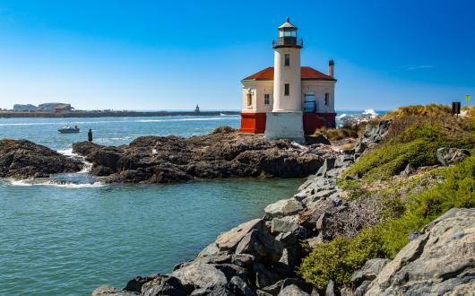faro di coquille river a bandon (oregon, stati uniti)