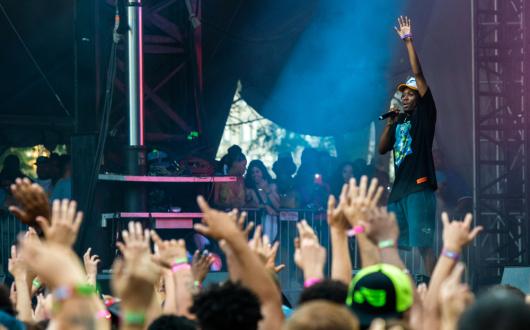 artista sul palco del lollapalooza festival di chicago (illinois, stati uniti)