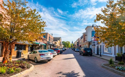 pittoresco centro storico di woodstock (new york, stati uniti)