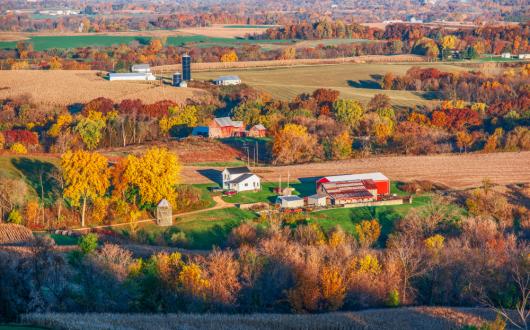 paesaggio rurale autunnale del midwest (iowa, stati uniti)