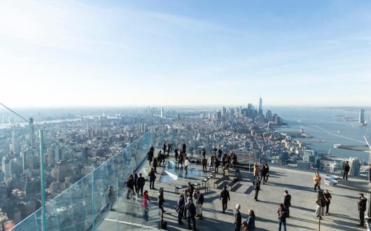 vista panoramica di new york da grattacielo (new york, stati uniti)
