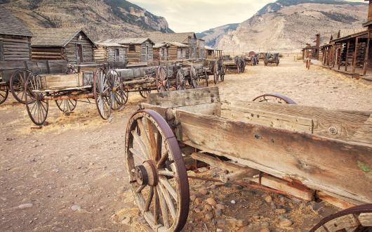carrozze a old trail town a cody (wyoming, stati uniti)