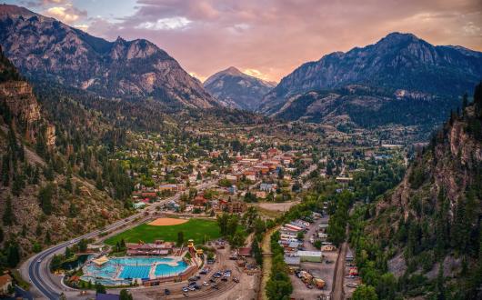 ouray vista dall'alto (colorado, stati uniti)