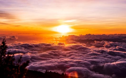 alba alle big island hawaii (hawaii, stati uniti)