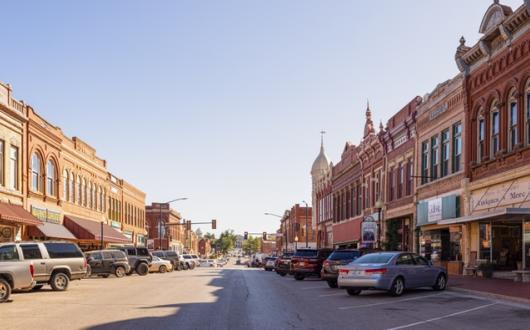 il centro storico di Guthrie, in Oklahoma