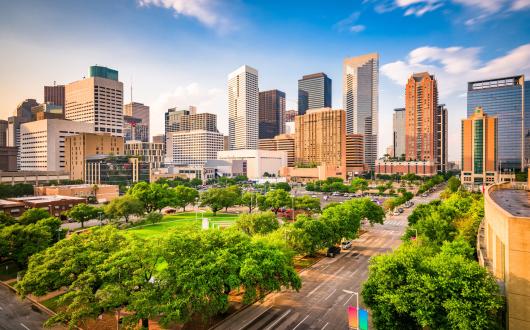 skyline del centro di houston in texas (texas, stati uniti)