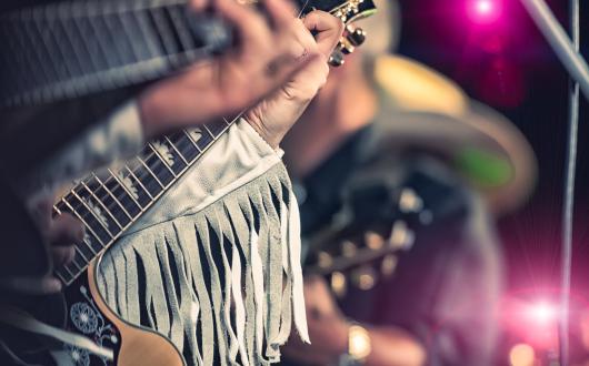 musicista suona la  chitarra  (tennessee, stati uniti)