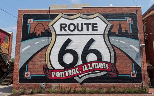 murales sulla route 66 a pontiac (illinois, stati uniti)