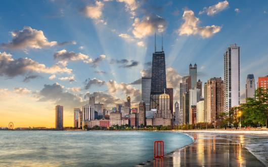 skyline di chicago (illinois, stati uniti)
