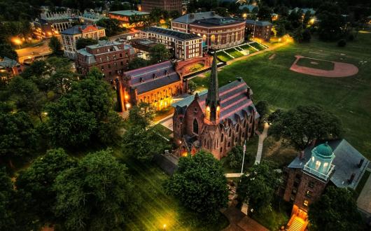 campus della wesleyan university a middleton di sera (connecticut, stati uniti)