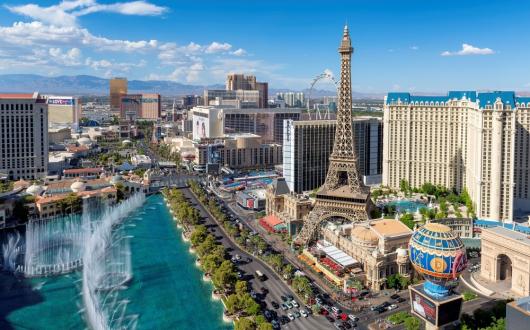 veduta panoramica della strip di las vegas dall'alto (nevada, stati uniti)