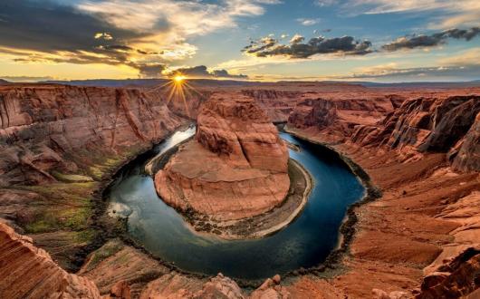 veduta panoramica dell'horseshoe bend (arizona, stati uniti)
