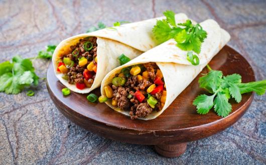 burritos di manzo della cucina tex-mex