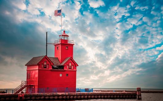 big red lightouse di holland (michigan, stati uniti)