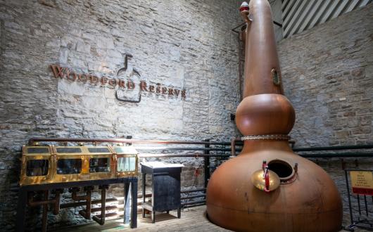 interno di una distilleria di whiskey