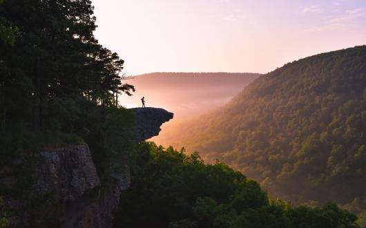 hawksbill crag nell'ozark national forest (arkansas, stati uniti)