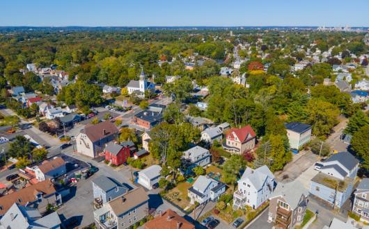 quartiere di warwick visto dall'alto (rhode island, stati uniti)