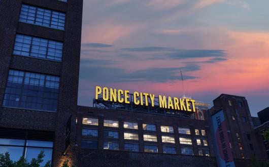 ponce city market di atlanta di sera (georgia, stati uniti)