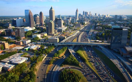 vista panoramica di downtown atlanta dall'alto (georgia, stati uniti)