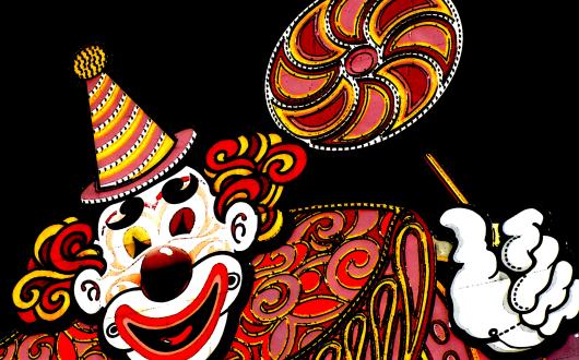 insegna luminosa di un clown a las vegas (nevada, stati uniti)