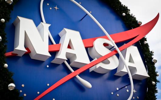 insegna della nasa a cape canaveral (florida, stati uniti)