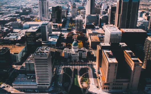 st louis vista dall'alto (missouri, stati uniti)