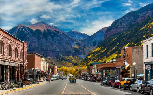 veduta panoramica di telluride (colorado, stati uniti)