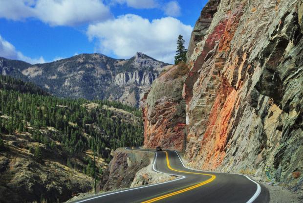 million dollar highway panoramica tratta della route 66 in colorado  (colorado, stati uniti)