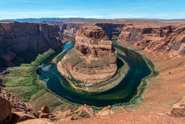 vista panoramica dell'horseshoe bend (arizona, stati uniti)