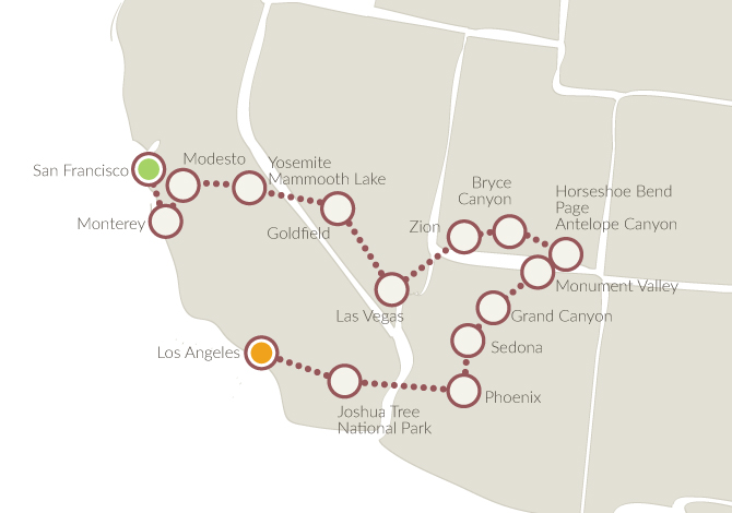 viaggio west coast usa